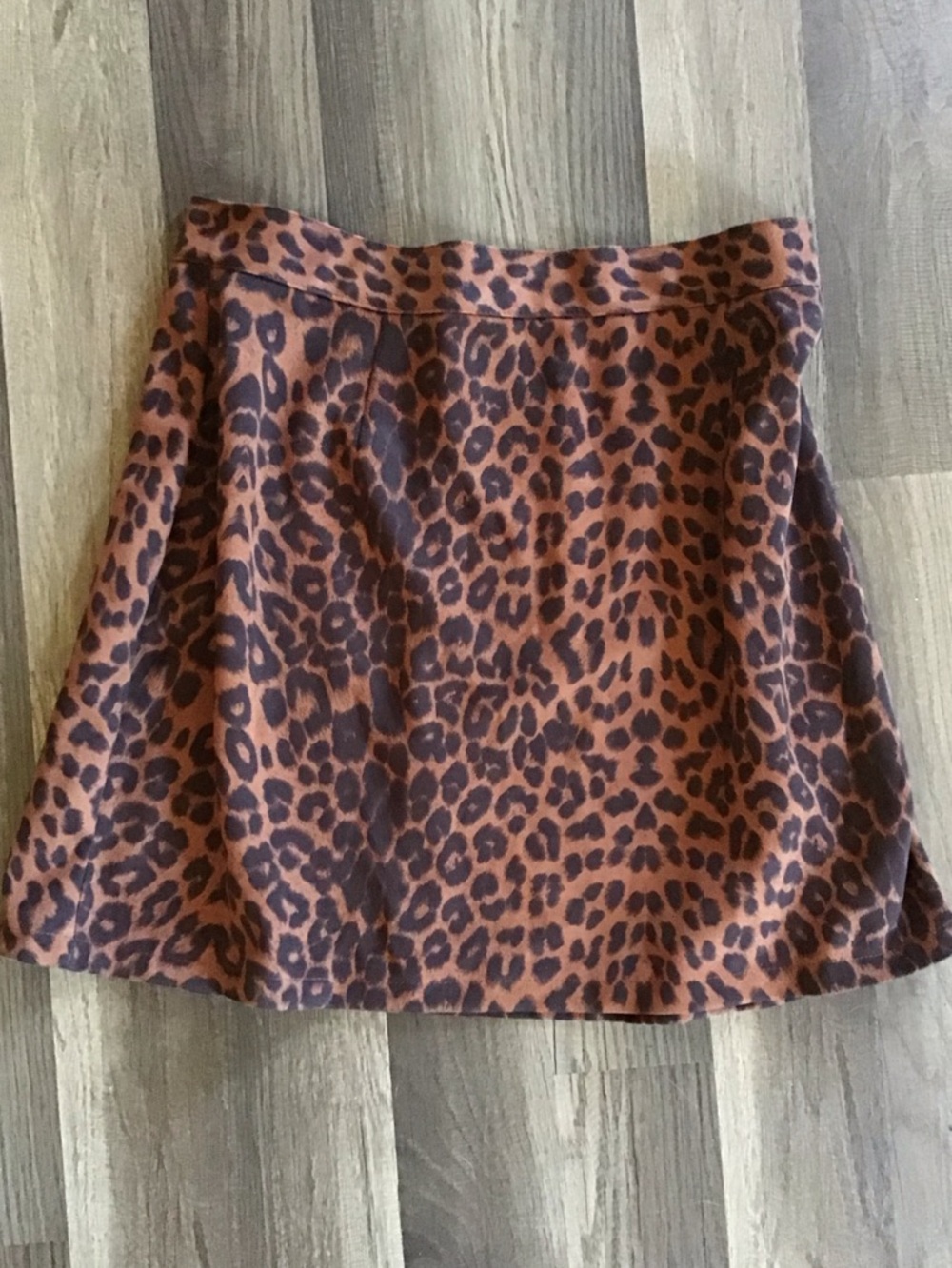 High waist Leopard Print A-Line Skirt in Brown